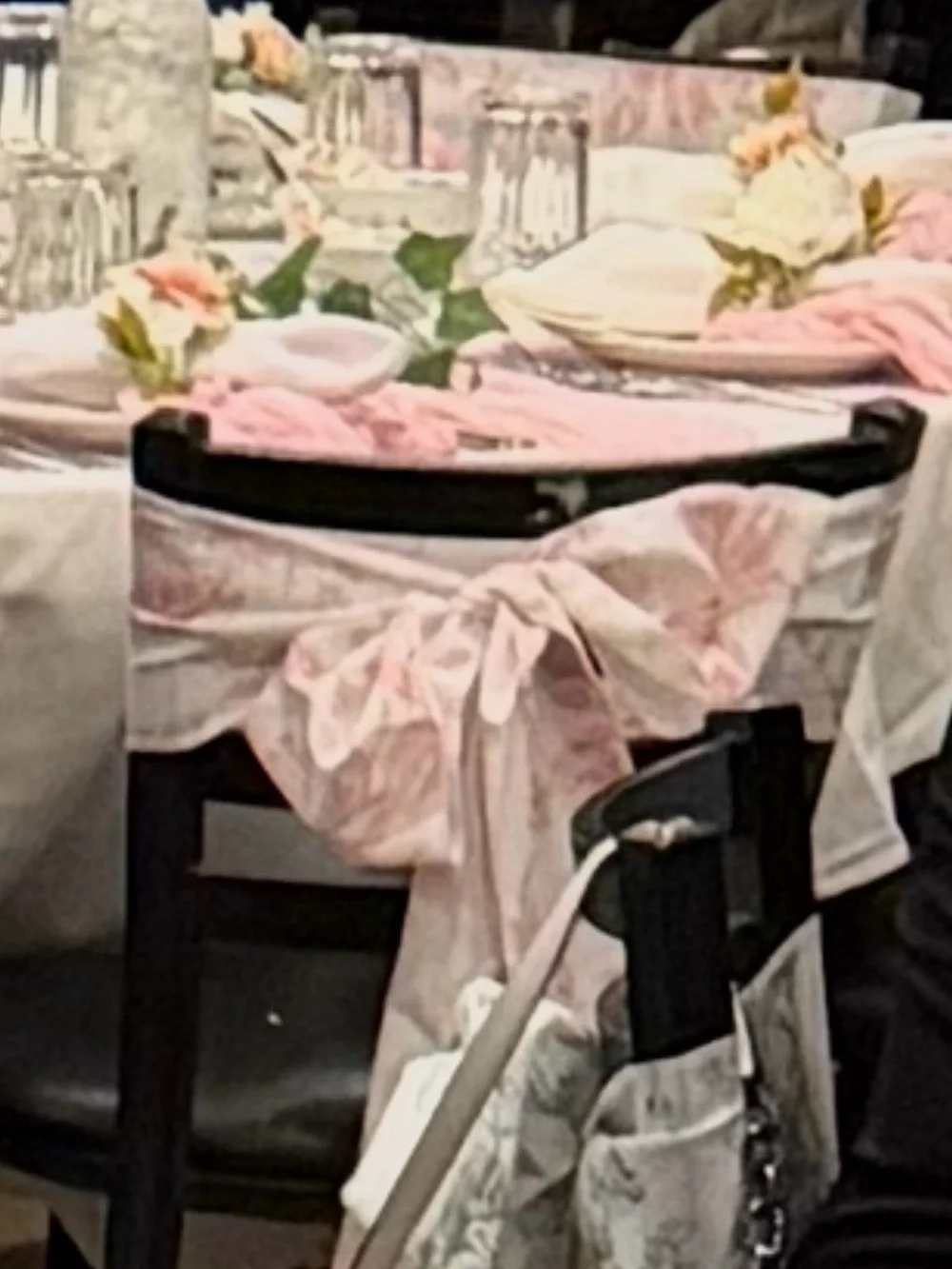 Polyester Chair Sashes French Toilet Floral Design reusable